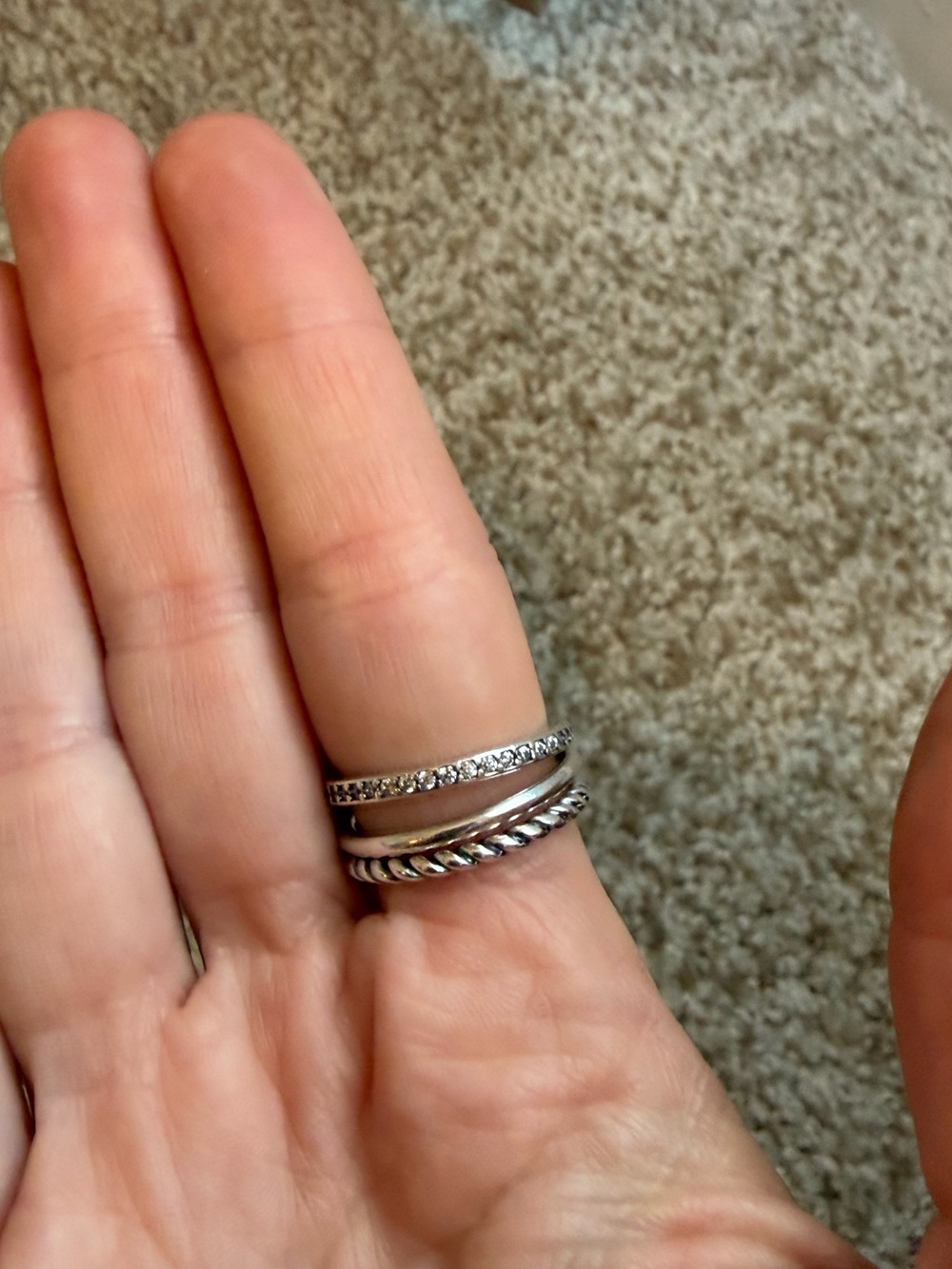New! 925 Sterling Silver Spinelli Kilcollin Inspired Interlocking Ring Size 7 - Picture 7 of 10